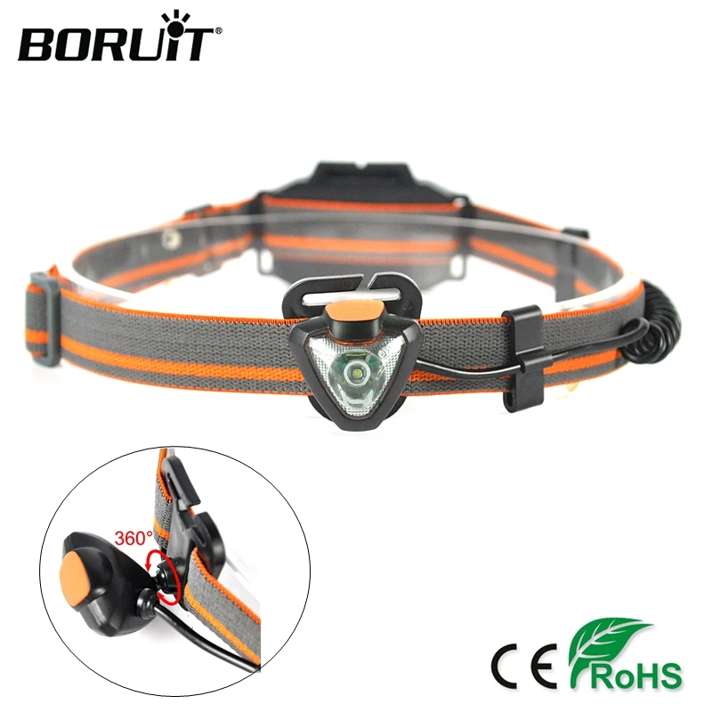 BORUiT G023 XPE светодиодный мини налобный фонарь с поворотом на 360 градусов 4 режима