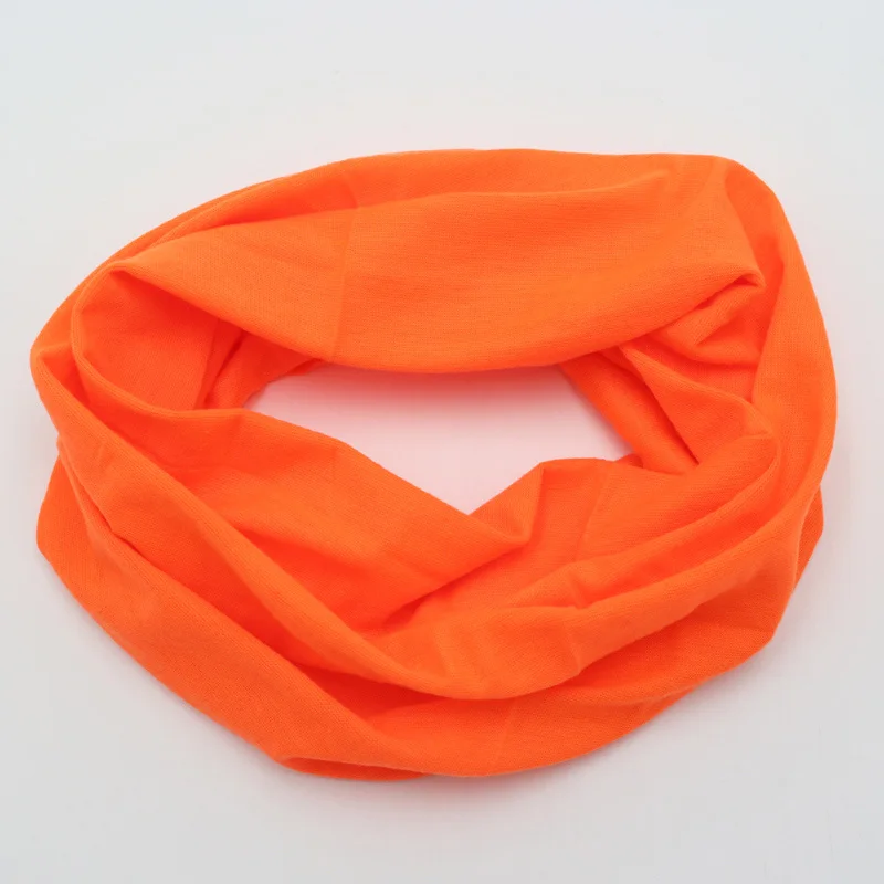 Orange Сплошной цвет полиэстер Труба шейный шарф маска для лица бандана для мотоцикла, велосипеда повязка на голову платок простой головной платок Петля Шарф - Цвет: Orange