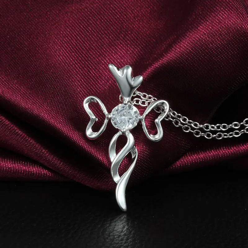 Подвеска и ожерелье серебряное покрытие вечное сердце кельтский Узелок|Ожерелья