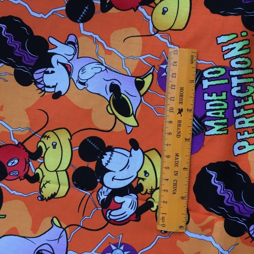 Хлопок Франкенштейна Микки DIY ткань занавеска Подушка ширина 100x108 см швейная