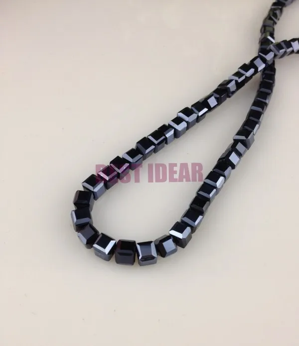 6 мм 100 шт./лот пистолет черный куб хрустальные бусины прямое отверстие квадратные