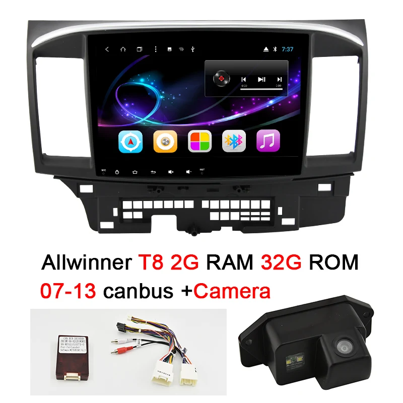 T8 07-13 canbus cam 2 Din Android 8,1 Автомобильный мультимедийный плеер для Mitsubishi Lancer EX EVO Lancer 10 2008- 9x10,1 дюймов Автомобильный dvd gps navi Радио - Цвет: T8 07-13 canbus cam