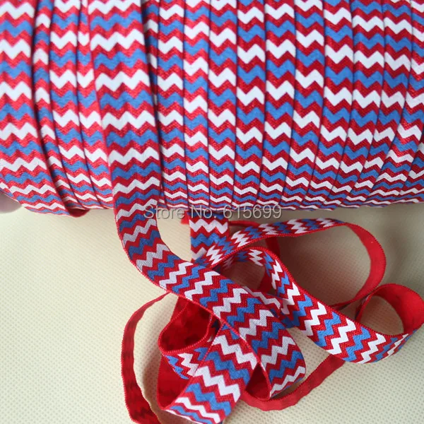 2014 newest High quality chevron custom print foldover elastic 5/8&quotribbon free shipping | Дом и сад