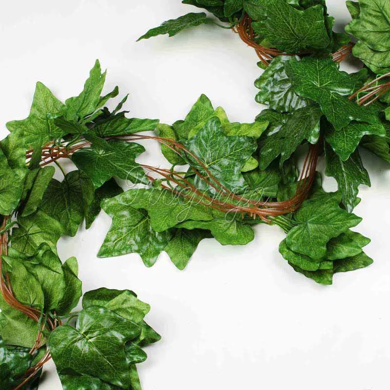 

5PCS Big Sleaf Leaf Artificial Vine Garland Plants Ivy Vine Fake Plants Flowers Wedding Home Decor 7.5 feet Artificial Ivy
