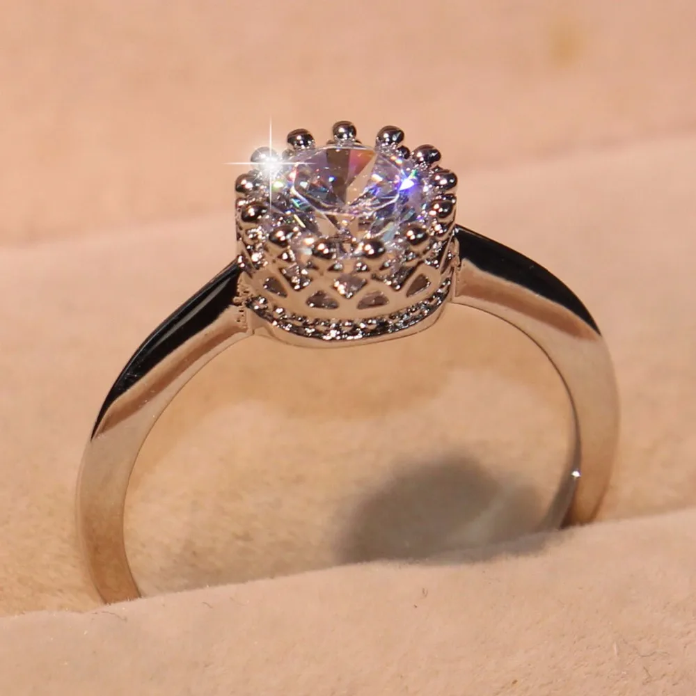 

Размер 5-10, оптовая продажа, Лидер продаж, роскошные ювелирные изделия солитер 10 карат, полное белое золото, круглый вырез, кубический циркон...