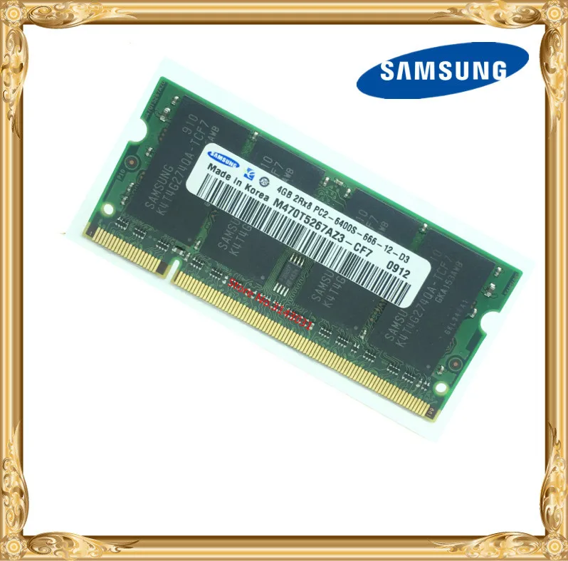 Samsung ноутбук память 4 Гб PC2 6400 DDR2 800 МГц RAM 6400S 4G 200 контактный SO DIMM|laptop memory 4gb|pc2-6400