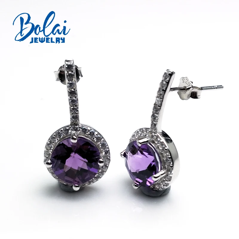 Bolaijewelry, дизайн Природный Африканский аметист круглые 8 мм Чековая доска для женщин юбилей вечерние вещи лучший подарок