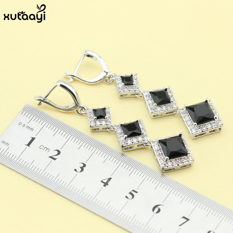 XUTAAYI модные серебряные цветные ювелирные наборы для женщин черное кубическое