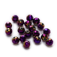 50 piece plating purple 96 cut faceted crystal glass spacer beads jewelry making for handmade bracelet necklaces diy 6 10mm