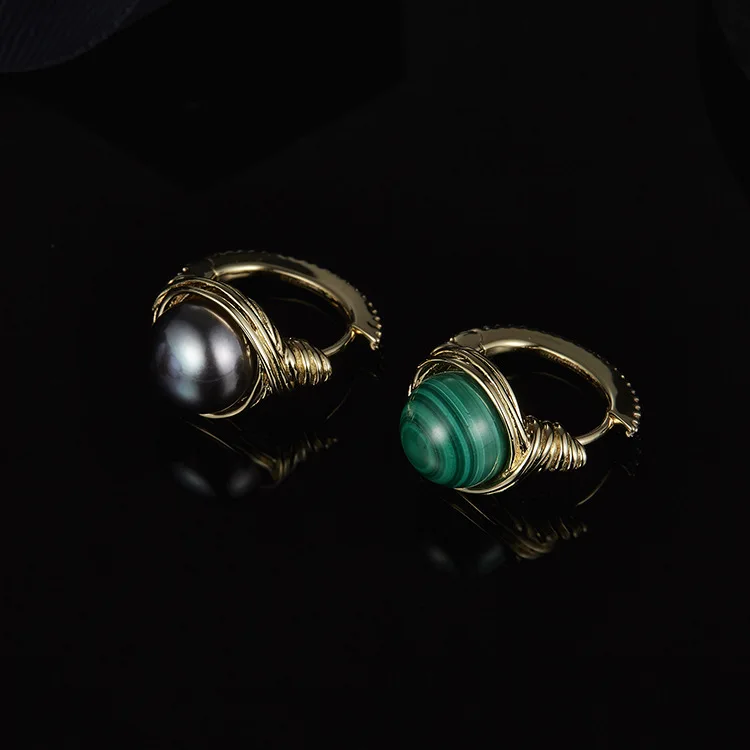 Серьги-подвески женские Асимметричные из серебра 925 пробы с пресноводным