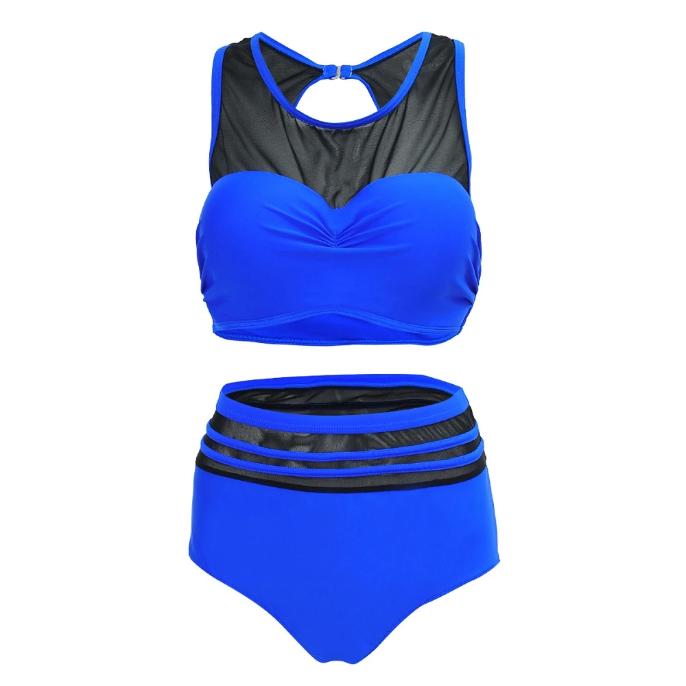 YOUDIAN 2017 Women Plus Size High Waist Bikini Set Underwire Split Swimsuit Swimwear Female Bathing Suit Push Up Swimsuits |