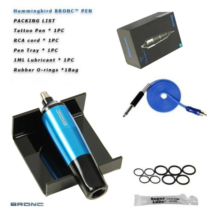 Вращающийся картридж для тату машинки BRONC Premium синего цвета + Бесплатный игл (20
