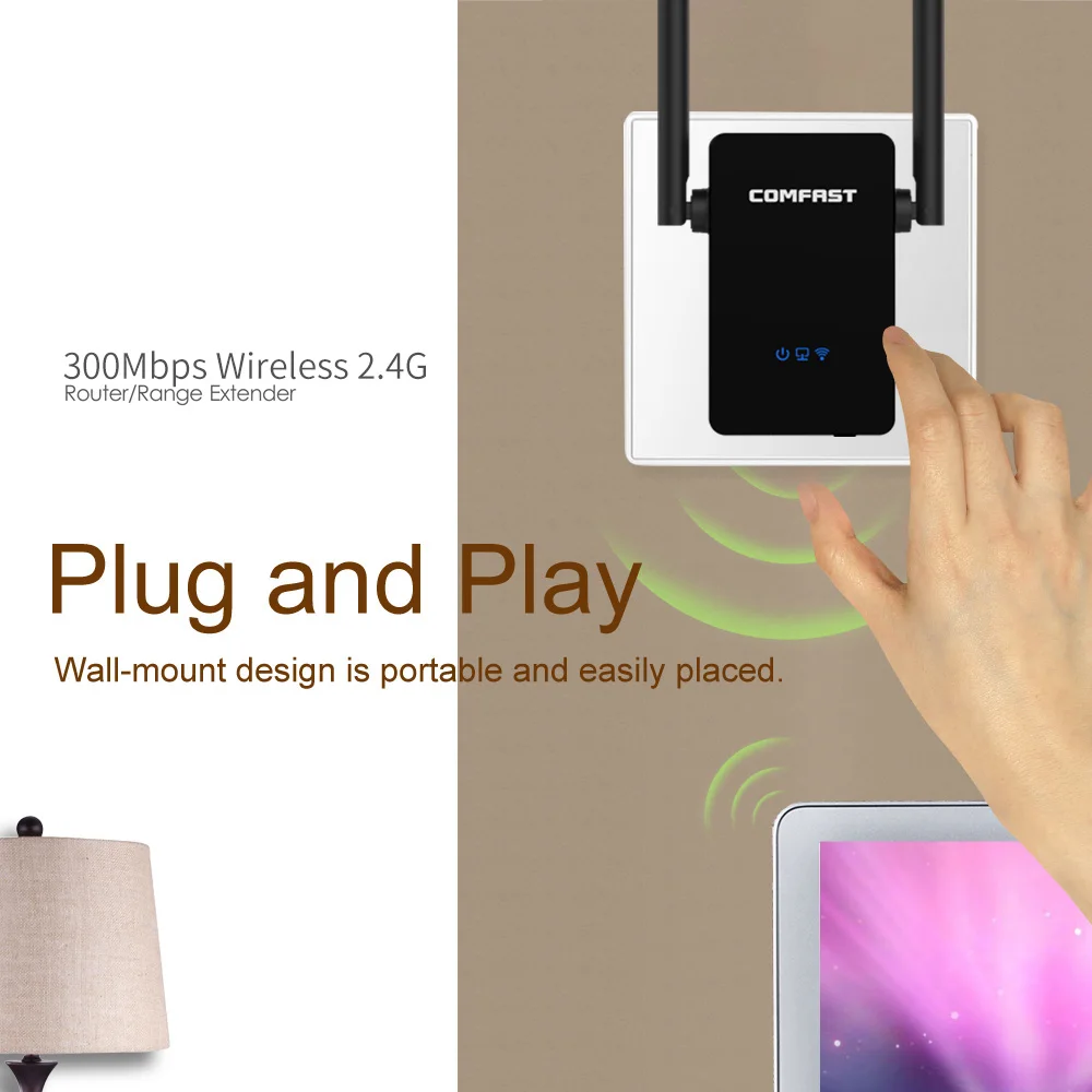 Comfast Poweful Беспроводной wi-fi ретранслятор 150-300Mbps wifi диапазон сигнала расширитель wi-fi усилитель сигнала 802.11N/B/G wi-fi усилитель