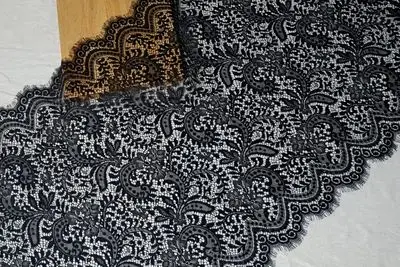 75cm wide black 3 м/лот, 12 цветов, аксессуары для одежды DIY, кружевная ткань для ресниц, 150 см, сделай сам, свадебное платье, занавеска, украшение, белый, черный - Цвет: 75cm wide black
