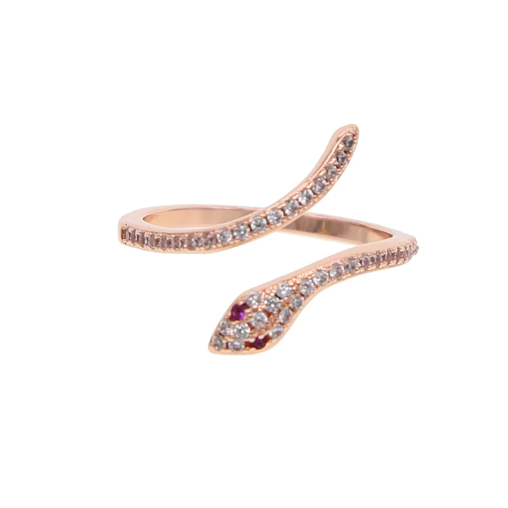 rose gold Золото, розовое золото, серебро, 3 цвета, открытое регулируемое модное кольцо, свободный размер, микро проложенный фианит, европейские великолепные простые женские кольца - Цвет основного камня: rose gold