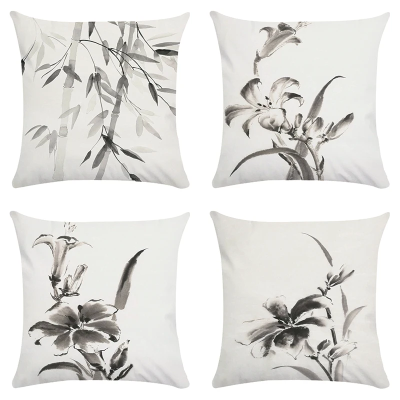 

Наволочка для подушки из хлопка, полиэстера, бамбука, подушка, цветок, декоративная наволочка для дивана в автомобиле CR028