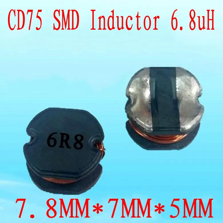 1000 шт./лот SMD силовой индуктор CD75 6.8uH 6R8 чип 7 8*7*5 мм Индукторы  | Отзывы и видеообзор