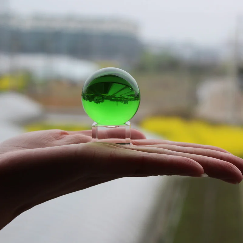 Стеклянный шар фэн шуй 4 см с зеленым кристаллом шарообразные шарики для