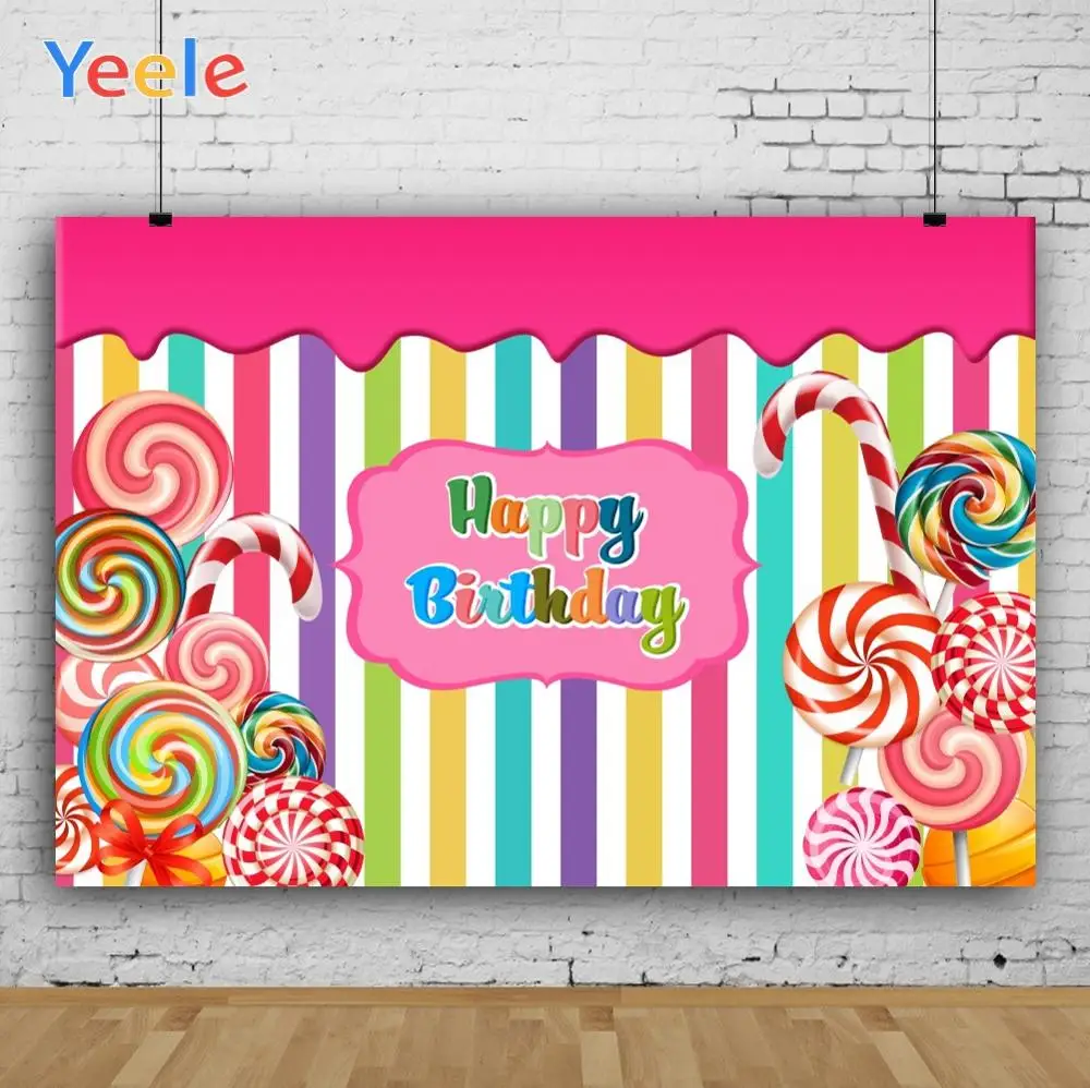 Yeele цветные полосатые леденцы Candyland детские фоны для фотосъемки на день рождения