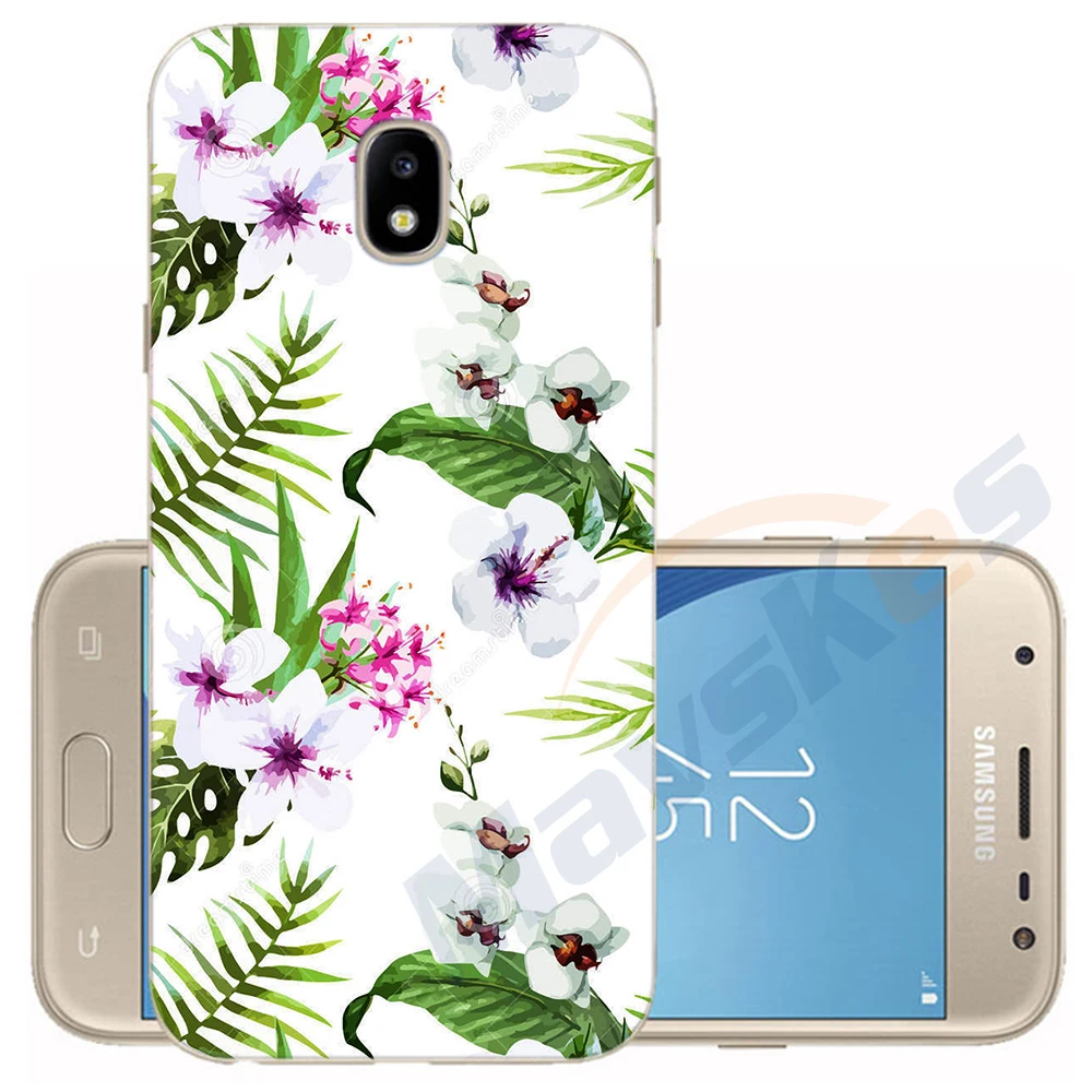 43 Чехол для телефона для samsung Galaxy J5 EU J530 J530F Мягкий Силиконовый ТПУ Защитное приспособление в виде цветка чехол для samsung J3 EU J330 бампер - Цвет: 43