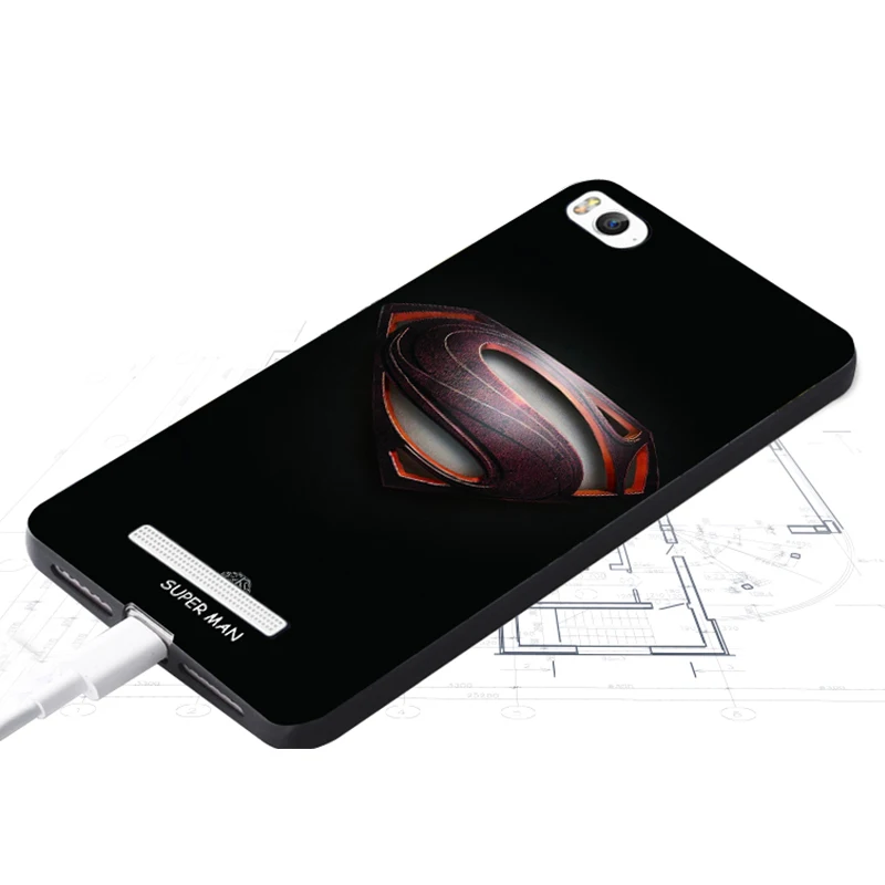 Xiaomi Mi4c Case Original Cover for Skin Wolf Fish Skull mi4c Fundas 100% |