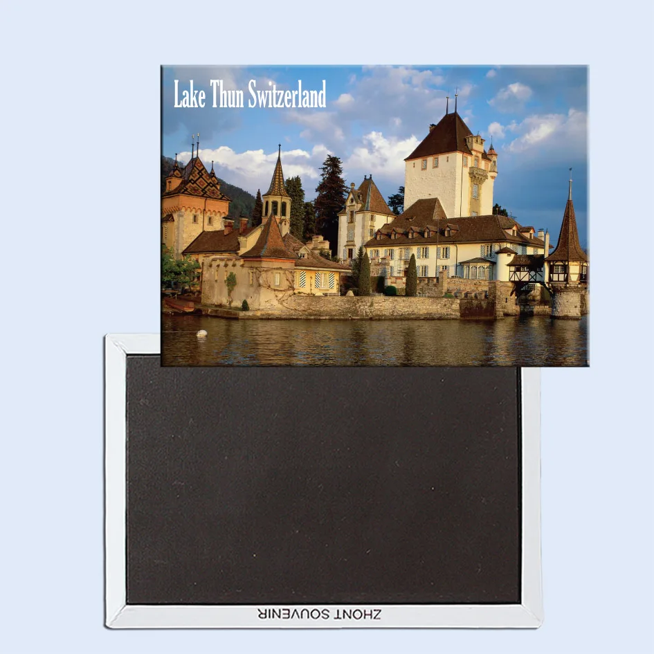 

Oberhofen Castle, Lake Thun, Switzerland, Magnetic Refrigerator Affixed With Tourist Souvenirs home accessories 24838