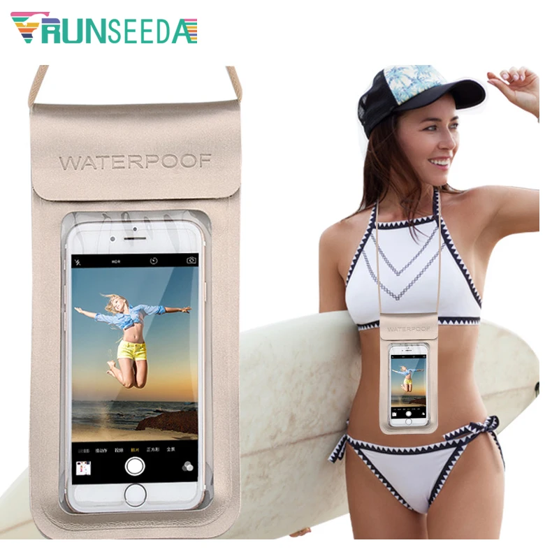 Сумка для плавания из ТПУ универсальная водонепроницаемая 6 5 дюйма с креплением