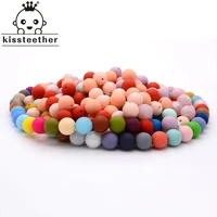 100pc silicone baby teething teether beads 12mm safe food grade care chew round silicone beads necklace