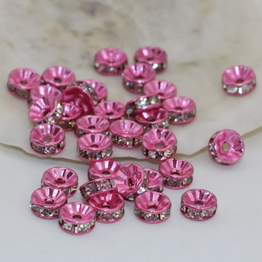 Розовые разделители аксессуары бисер высокого качества из горного хрусталя abacus