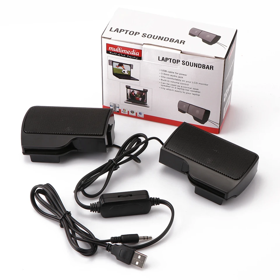 Портативный мини клип на USB питание стерео Мультимедиа динамик Саундбар для ноутбука XP Vista Win 7 Mac и OSX
