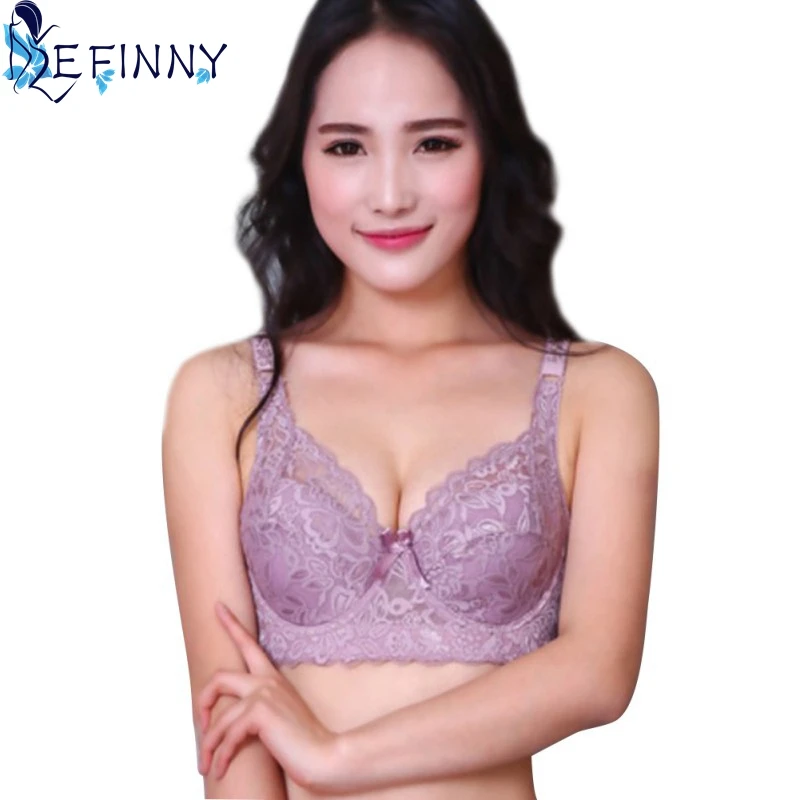 EFINNY Women Embroidery Lace Floral Deep V Gather Thin Push Up Padded Underwire Bras for Woman | Женская одежда