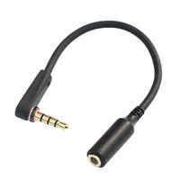 3 5mm jack male to female extension stereo audio cable 15cm 90 degree angled black color
