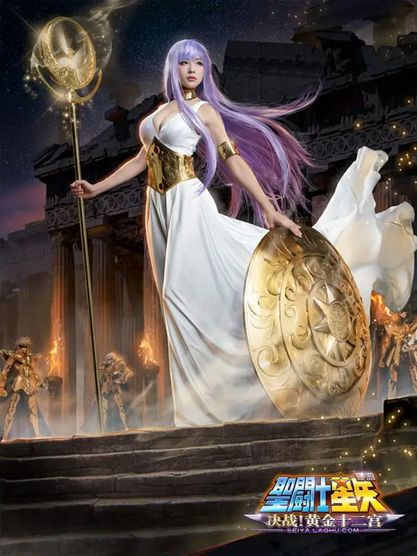 Костюм для косплея Saint Seiya The Lost Canvas Sasha(Athena) белое платье любого размера 11|cosplay