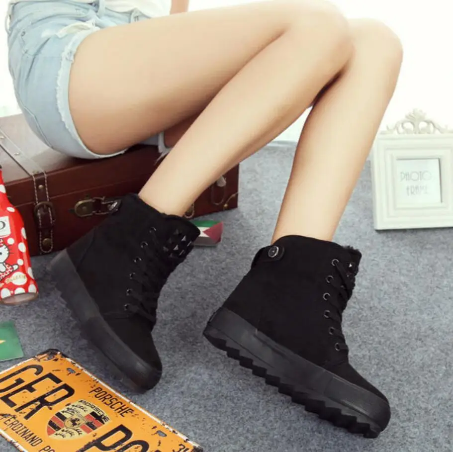 HEE GRAND/модные зимние ботинки Zapatos Mujer сезон зима осень женские без застежки на