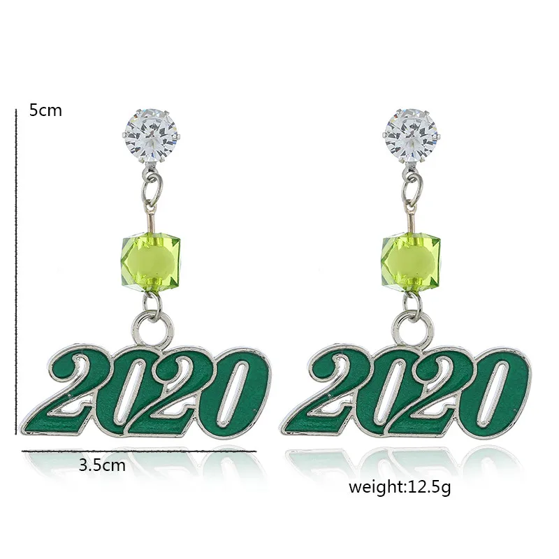 LNRNAN новинка 2019 металлические цифровые серьги капли &quot2020&quot для женщин