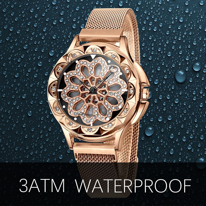 Чиво роскошные женские часы поворотный диск для женщин повседневные кварцевые с