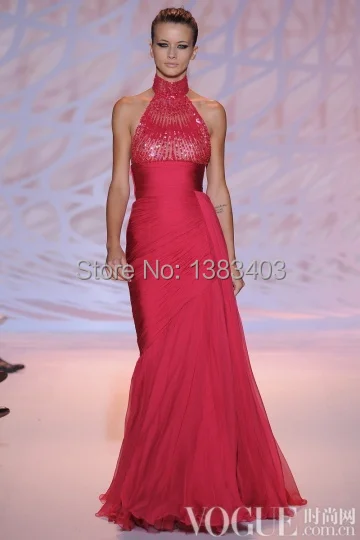 zuhair murad wedding dress 2015 vestido de noiva v-neck sleeveless beading chiffon floor-length vestidos novia bridal gown | Свадьбы и