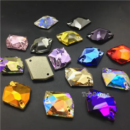 randomly mix colors TopStone K9 Стекло Кристалл 13x17 мм космический пришить Камень плоской задней Швейные бусины более Цвета смешивания - Цвет: randomly mix colors
