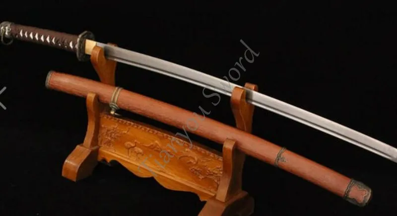 Samurai Sword folded Steel Full Tang Sharp Edge Blade Handmade Japanese Tachi Rosewood Home Metal Decoration Christmas Gift |