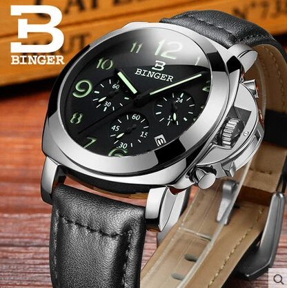 Лидер продаж брендовые Бингер мужские кожаные стали смотреть Повседневная
