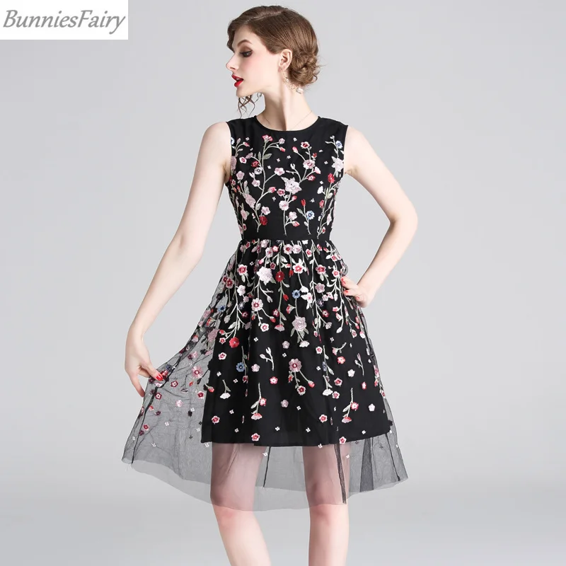 BunniesFairy 2019 лето женские богемные Бохо Ретро цветок с цветочной вышивкой пэчворк А