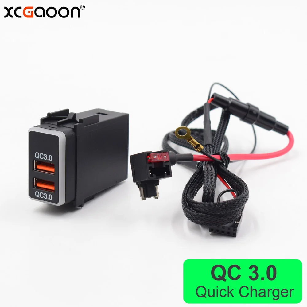 XCGaoon специальный QC3.0 Быстрая зарядка 2 разъем USB Автомобильное зарядное