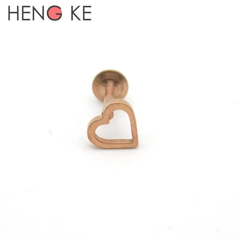 HENGKE сердце губная серьга для губ-гвоздик серьги Tragus Надеваемые На ушной хрящ