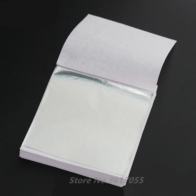 500 шт 9x9cm крафт-бумага для творчества имитация золотого серебряного медного листа