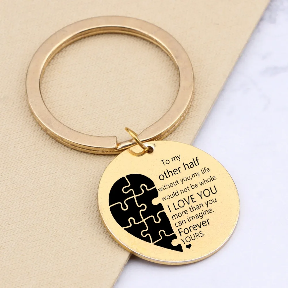 К моей другой половине я люблю тебя навсегда сердце брелок модная Автомобильная