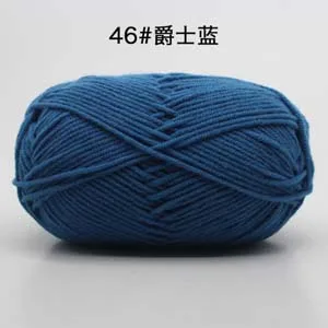 50 г/мяч 4 Plys Хлопок Детская Пряжа молочного оттенка нитки для вязания шерсть линия окрашенная для рук шерстяные вязаные - Цвет: 46