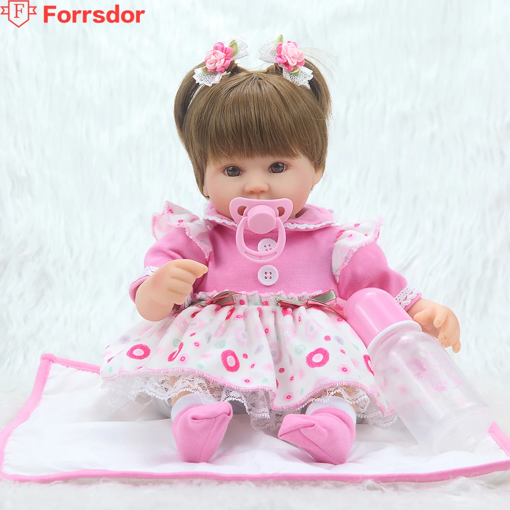 Мягкая силиконовая кукла forrsdor 42 см с порошковыми точками bebe reborn corpo de silicone inteiro