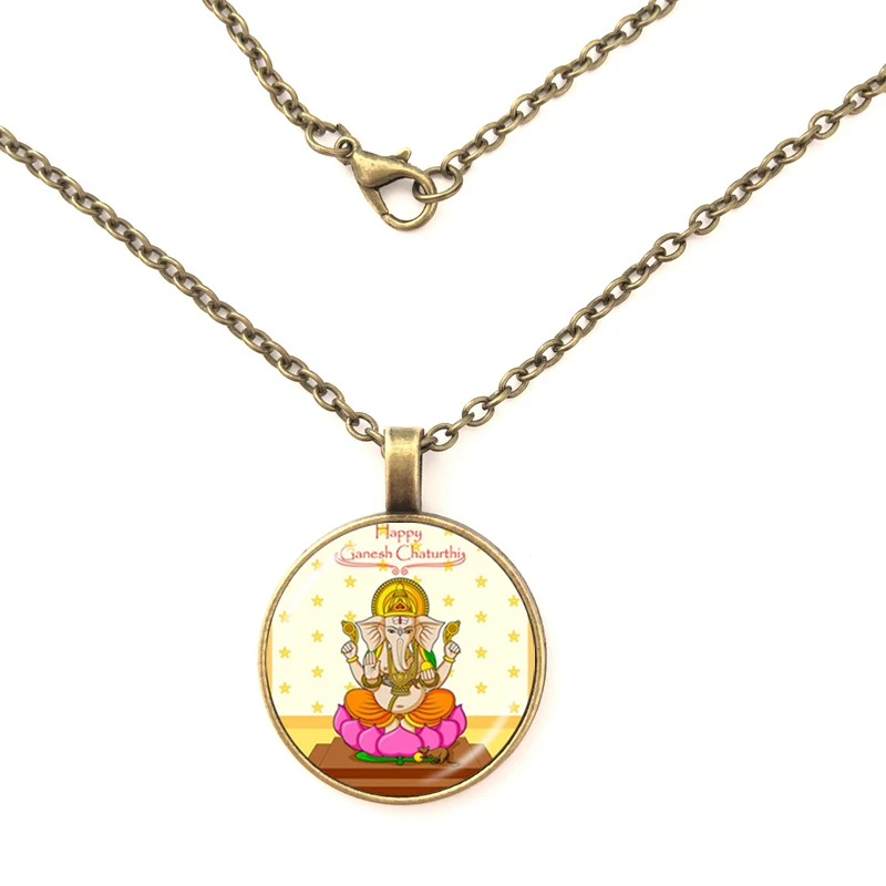 Ожерелье с подвеской god Ganesh Ganesha Бог удачи индиистский слон Будда духовная