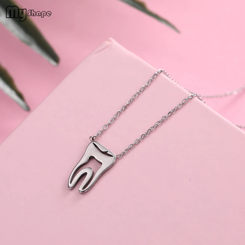 My Shape модель зуба из нержавеющей стали маленькие ожерелья для девочек подарок
