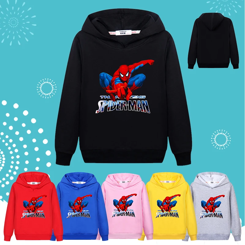 Мальчики Одежда Супергерои Marvel Spiderman Толстовка Футболка человек паук 100% хлопок